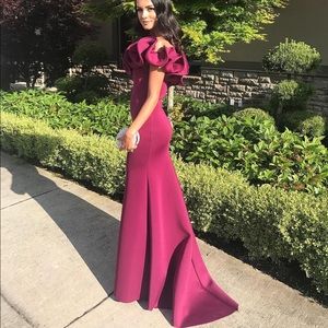 Off the shoulder Purple scuba gown